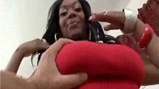 Ebony woman gets anal from a white guy - porn video