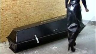 Hot girl in latex dildos her cunt - porn video